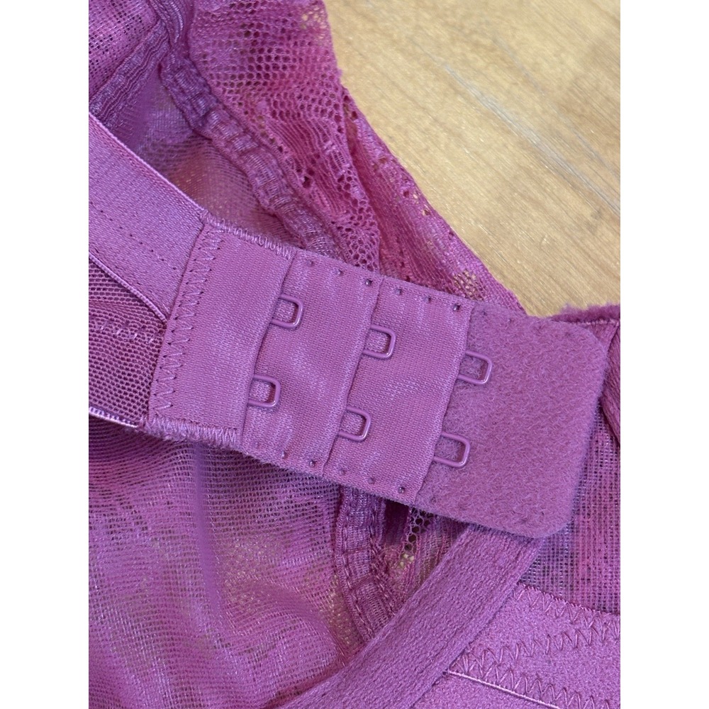 The Panache Ana Plunge Bra 30G Cranberry Lace Adjustable Underwire Semi-sheer - Picture 8 of 8